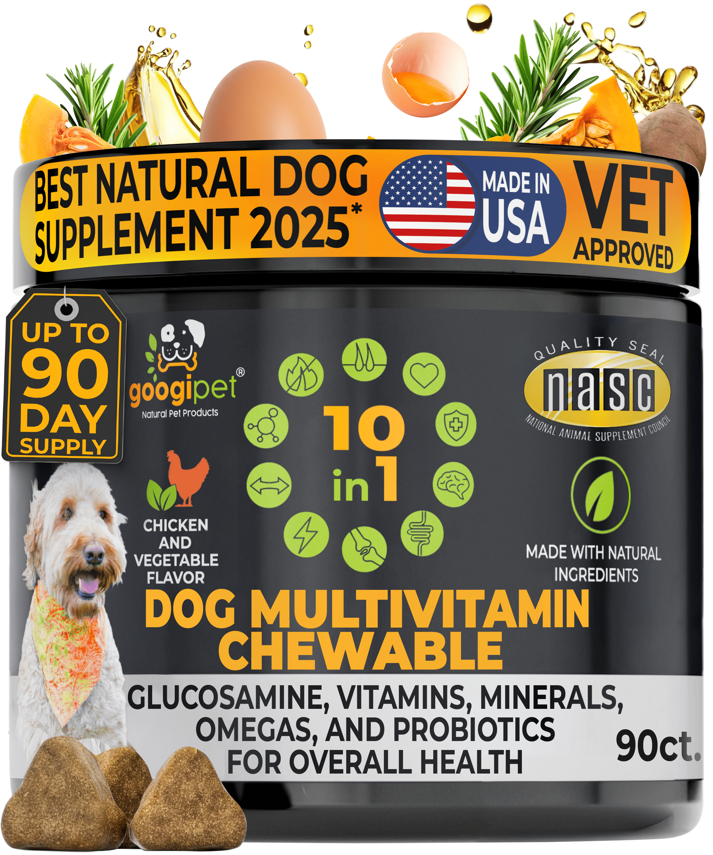 10 in 1 Multivitamin Chews for Dogs (Chicken Flavor) Dog Supplies - Lazy Paper Club
