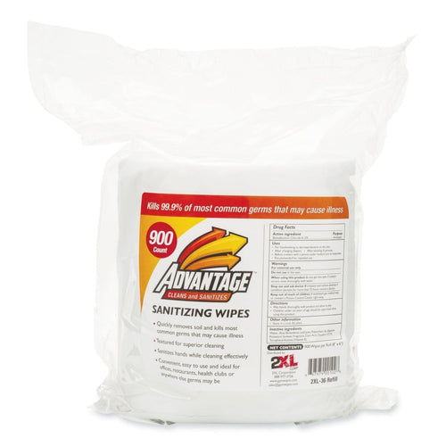 2XL Gym Wipes Advantage, 6 x 8, White, Unscented, 900/Roll, 4 Rolls/Carton Cleaner/Detergent Wet Wipe - Lazy Paper Club