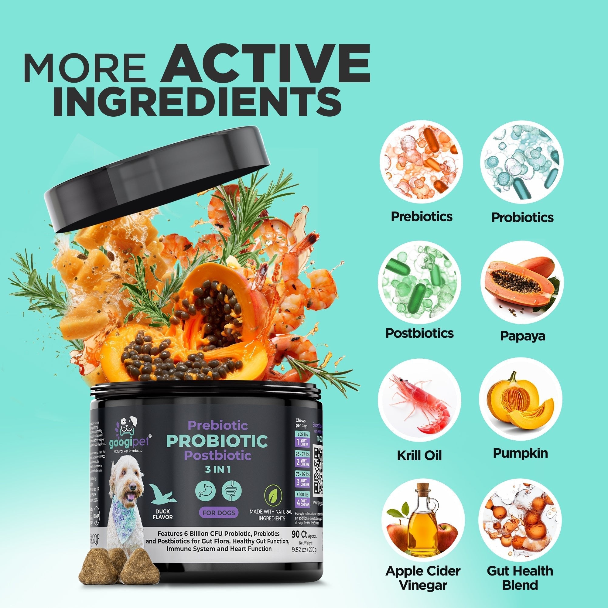 3 in 1 Probiotic Chews for Dogs Dog Supplies - Lazy Paper Club