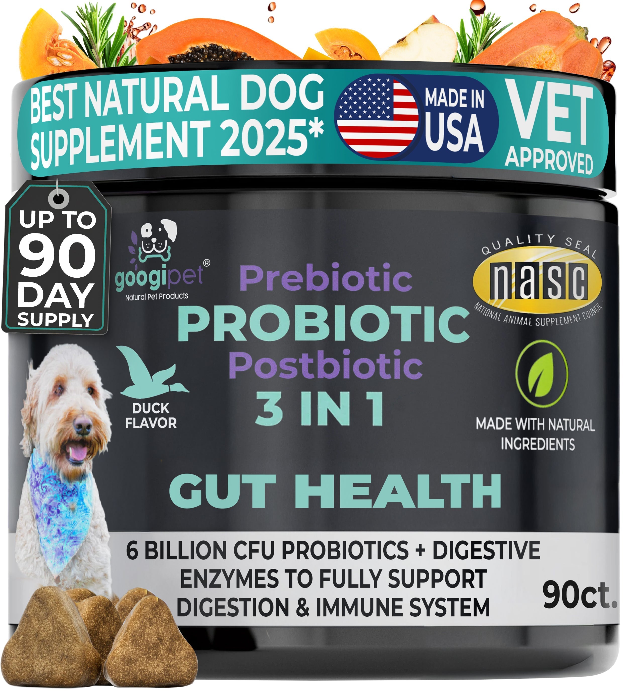 3 in 1 Probiotic Chews for Dogs Dog Supplies - Lazy Paper Club