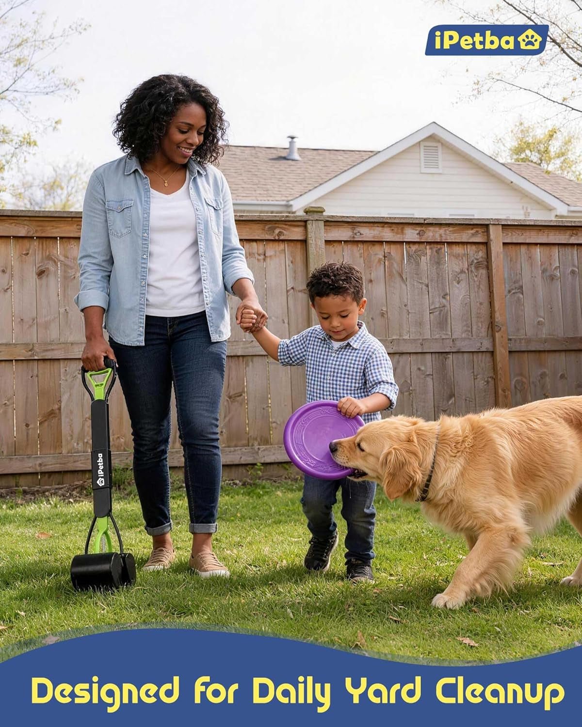 32 Inch Long Handle Pooper Scooper for Large Dogs Heavy Duty Foldable - Lazy Paper Club
