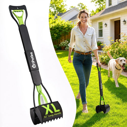 32 Inch Long Handle Pooper Scooper for Large Dogs Heavy Duty Foldable - Lazy Paper Club