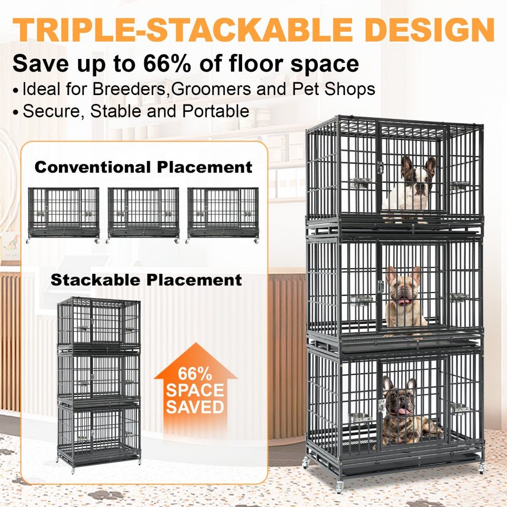 37" Stackable Heavy Duty Dog Crate 371D07 - Lazy Paper Club