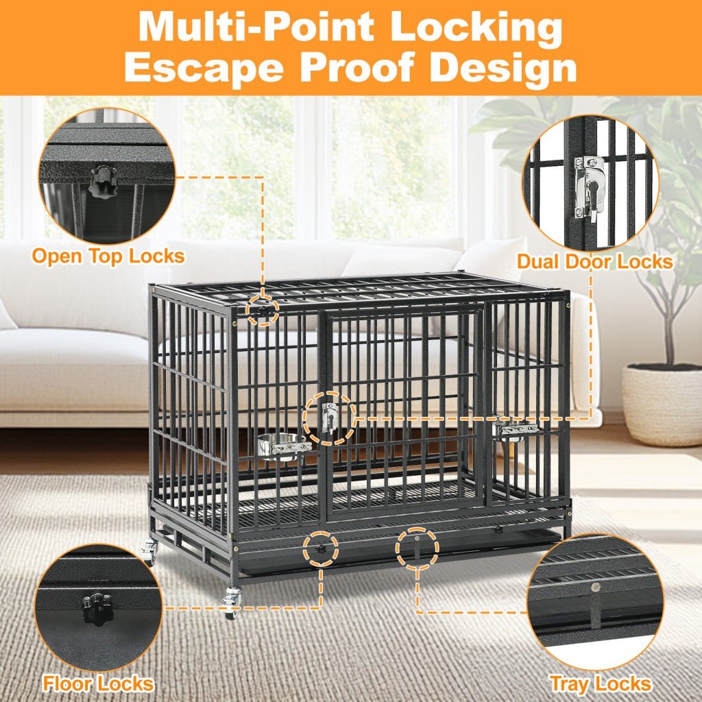 37" Stackable Heavy Duty Dog Crate 371D07 - Lazy Paper Club