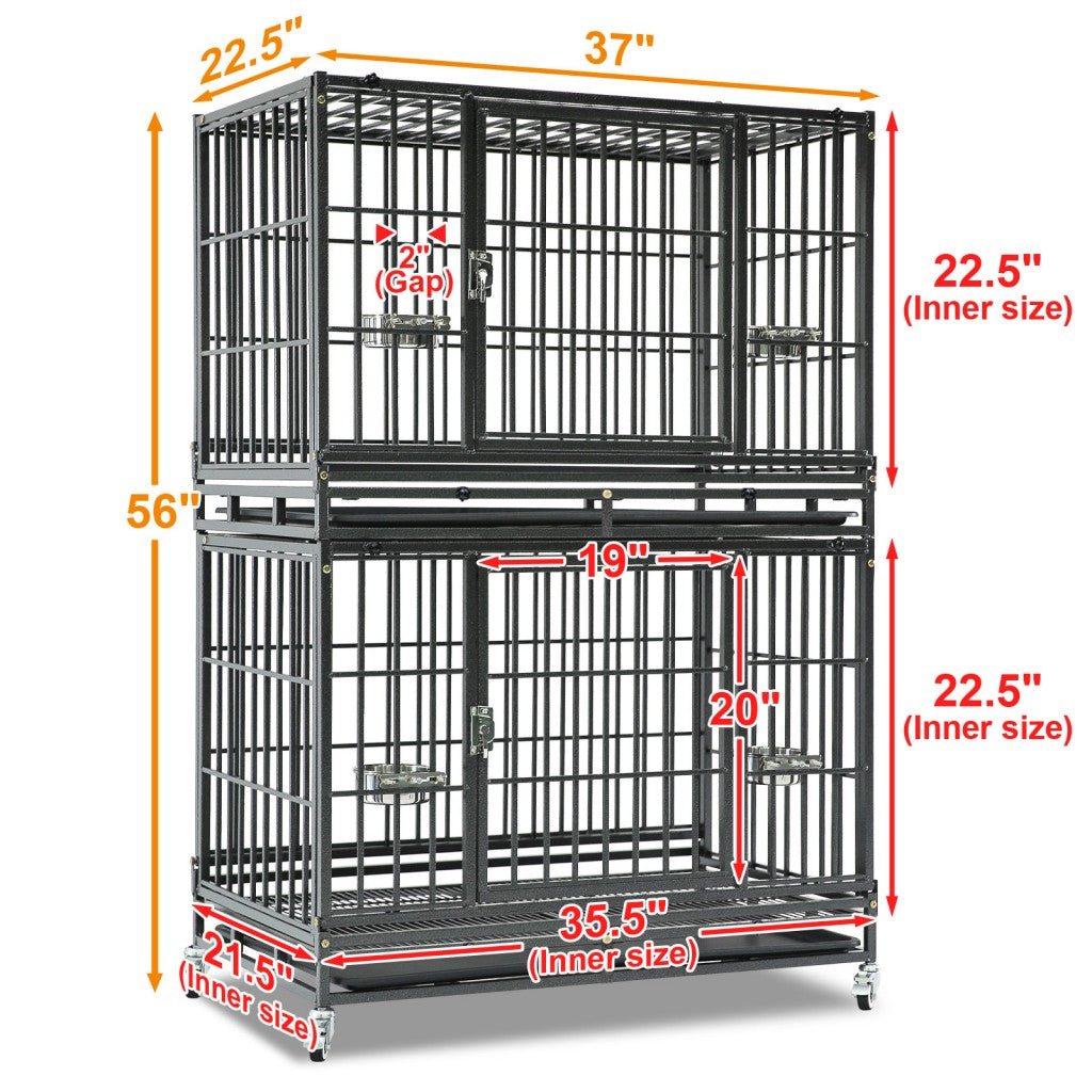 37" Stackable Heavy Duty Dog Crate 371D07 - Lazy Paper Club