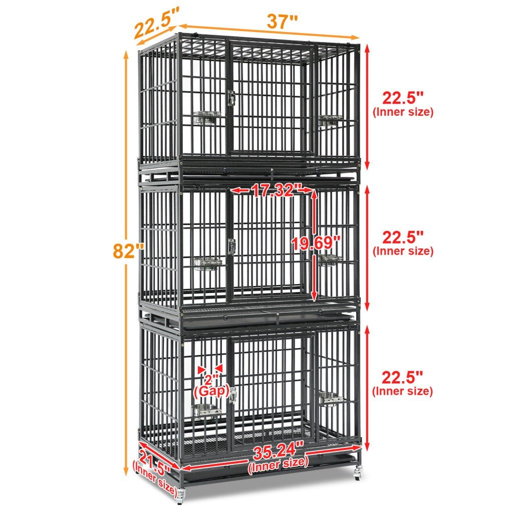 37" Stackable Heavy Duty Dog Crate 371D07 - Lazy Paper Club