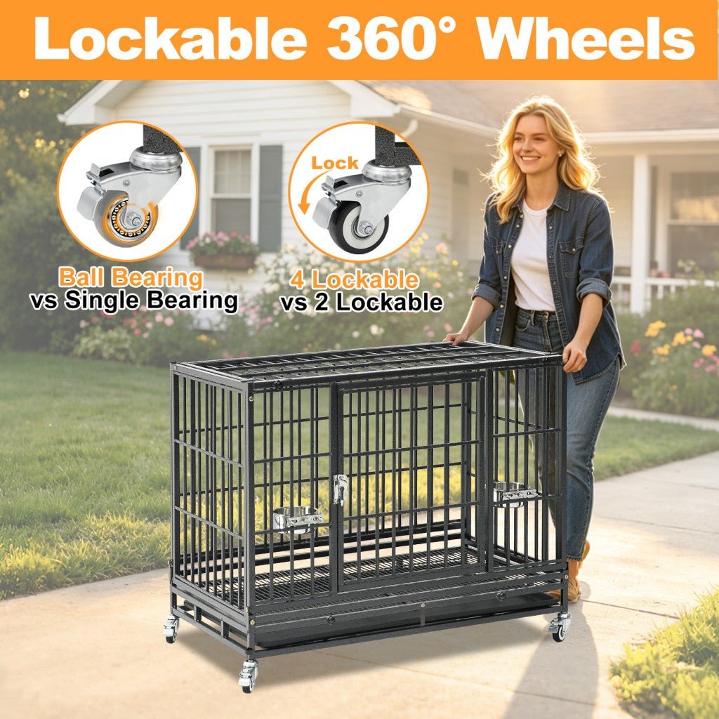37" Stackable Heavy Duty Dog Crate 371D07 - Lazy Paper Club