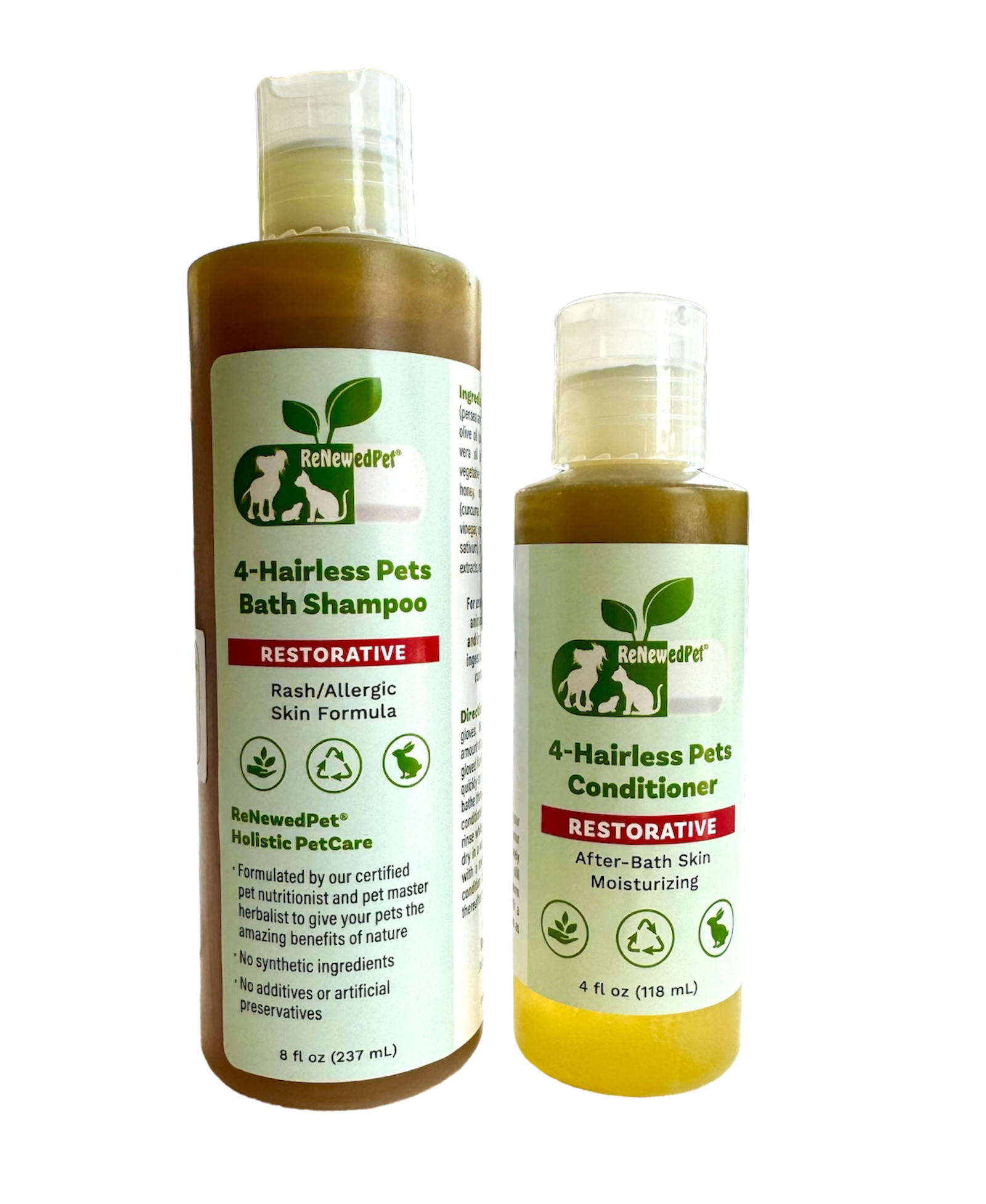 4-HAIRLESS PETS RESTORATIVE SHAMPOO & CONDITIONER 4 Nudie Pets - Lazy Paper Club