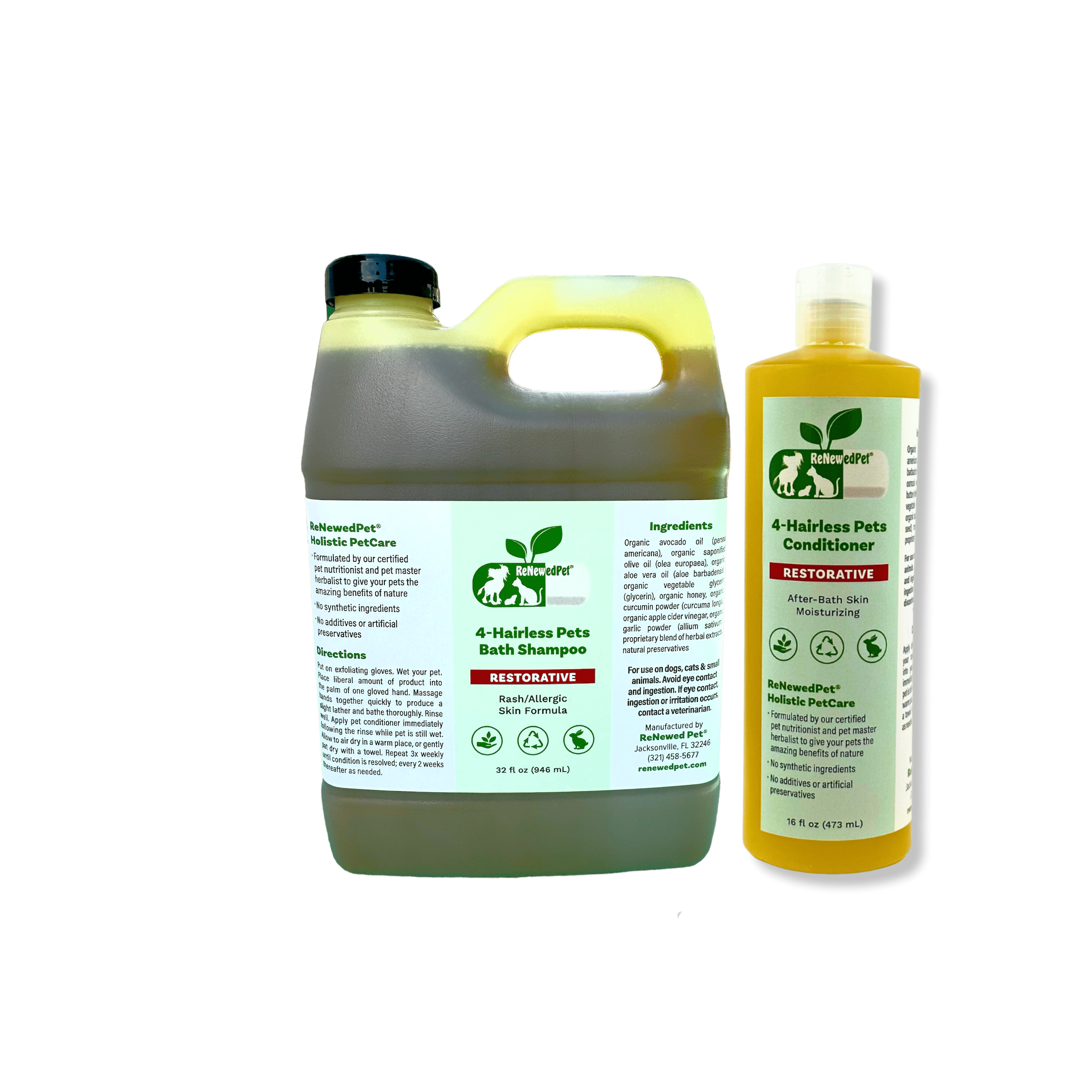 4-HAIRLESS PETS RESTORATIVE SHAMPOO & CONDITIONER 4 Nudie Pets - Lazy Paper Club