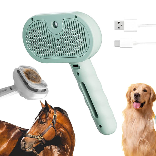 4-in-1 Pet Steam Brush with Self-Cleaning & Anti-Static Pet Supplies - #Lazy Paper Club#