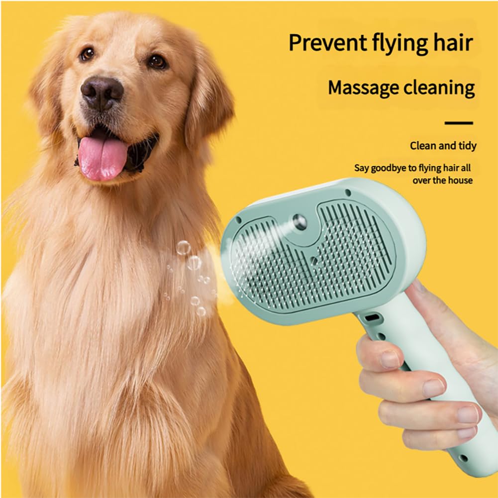 4-in-1 Pet Steam Brush with Self-Cleaning & Anti-Static Pet Supplies - #Lazy Paper Club#