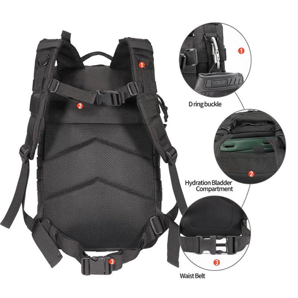 42L Tactical Backpack Bag with USA Patch - Lazy Paper Club