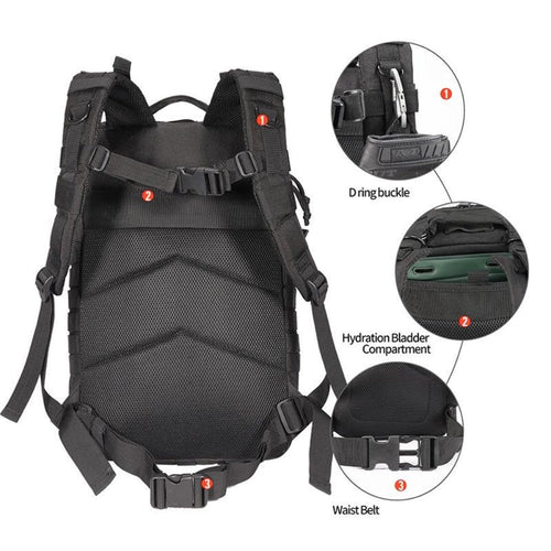 42L Tactical Backpack Bag with USA Patch - Lazy Paper Club