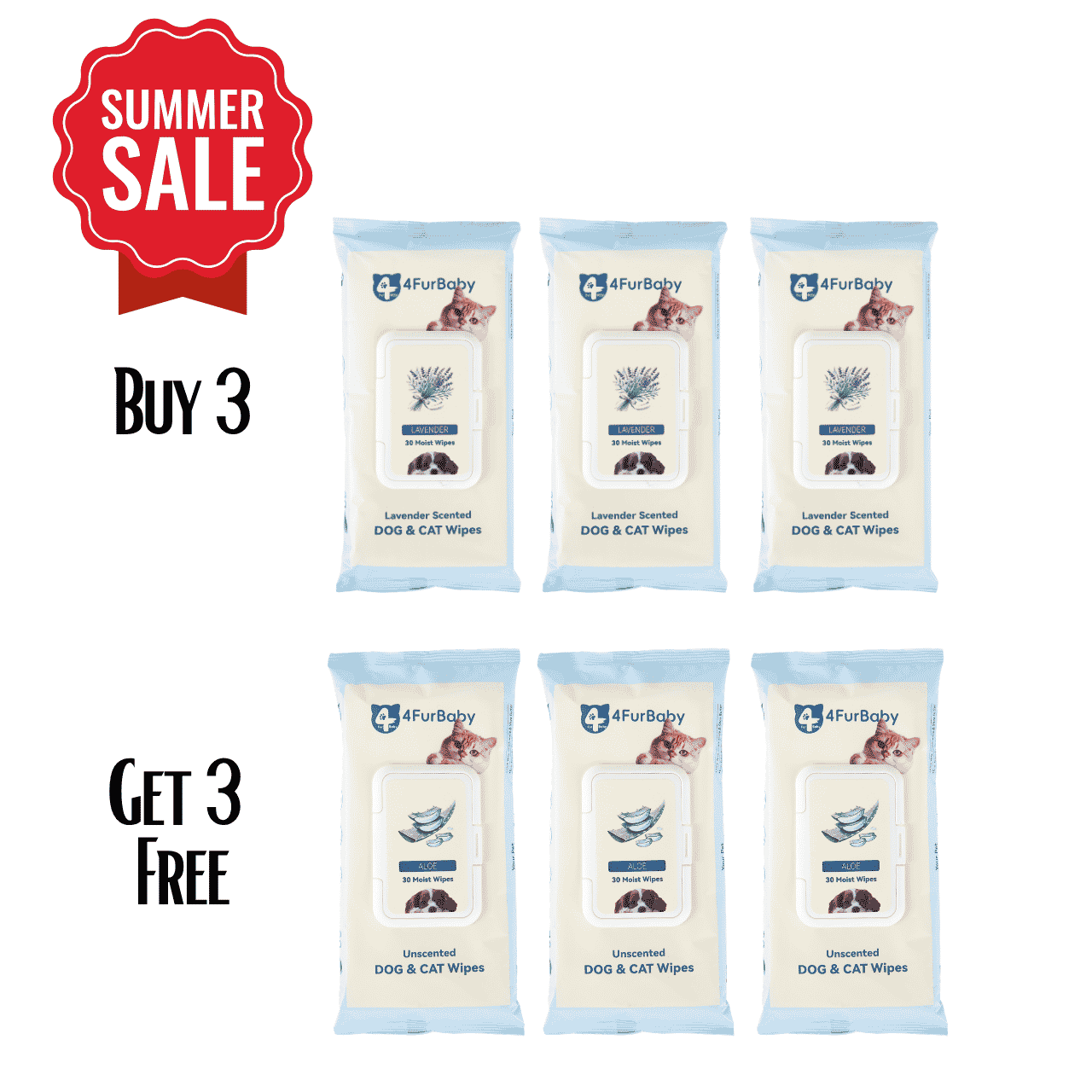 4FurBaby Dog & Cat Grooming Wipes, Plant-Based, Hypoallergenic, 400 Count - Lazy Paper Club