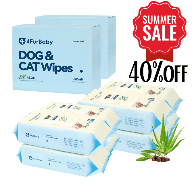 4FurBaby Dog & Cat Grooming Wipes, Plant-Based, Hypoallergenic, 400 Count - Lazy Paper Club