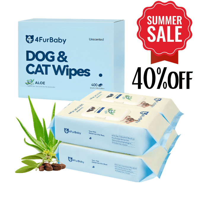 4FurBaby Dog & Cat Grooming Wipes, Plant-Based, Hypoallergenic, 400 Count - Lazy Paper Club
