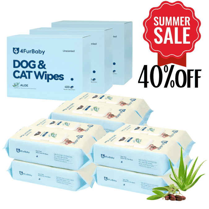 4FurBaby Dog & Cat Grooming Wipes, Plant-Based, Hypoallergenic, 400 Count - Lazy Paper Club