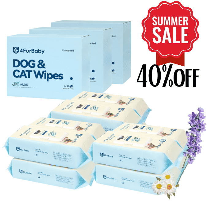 4FurBaby Dog & Cat Grooming Wipes, Plant-Based, Hypoallergenic, 400 Count - Lazy Paper Club