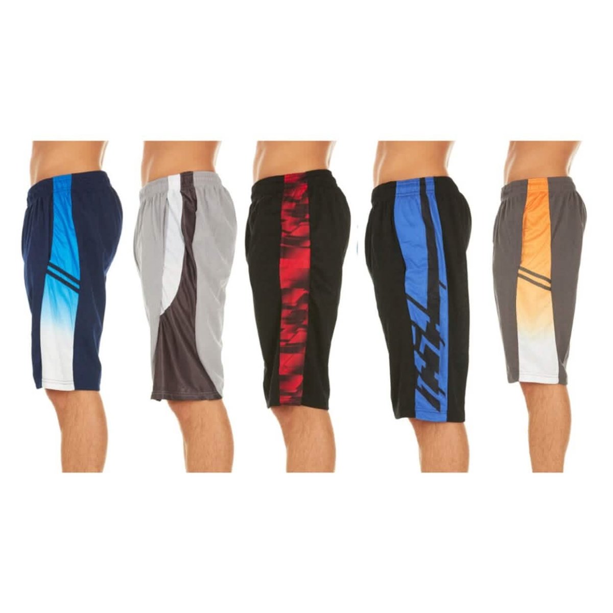5-Pack: Men's Active Athletic Assorted Performance Shorts Men's Bottoms - Lazy Paper Club