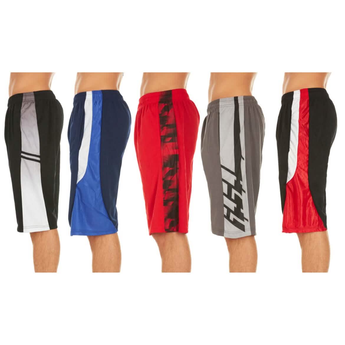 5-Pack: Men's Active Athletic Assorted Performance Shorts Men's Bottoms - Lazy Paper Club