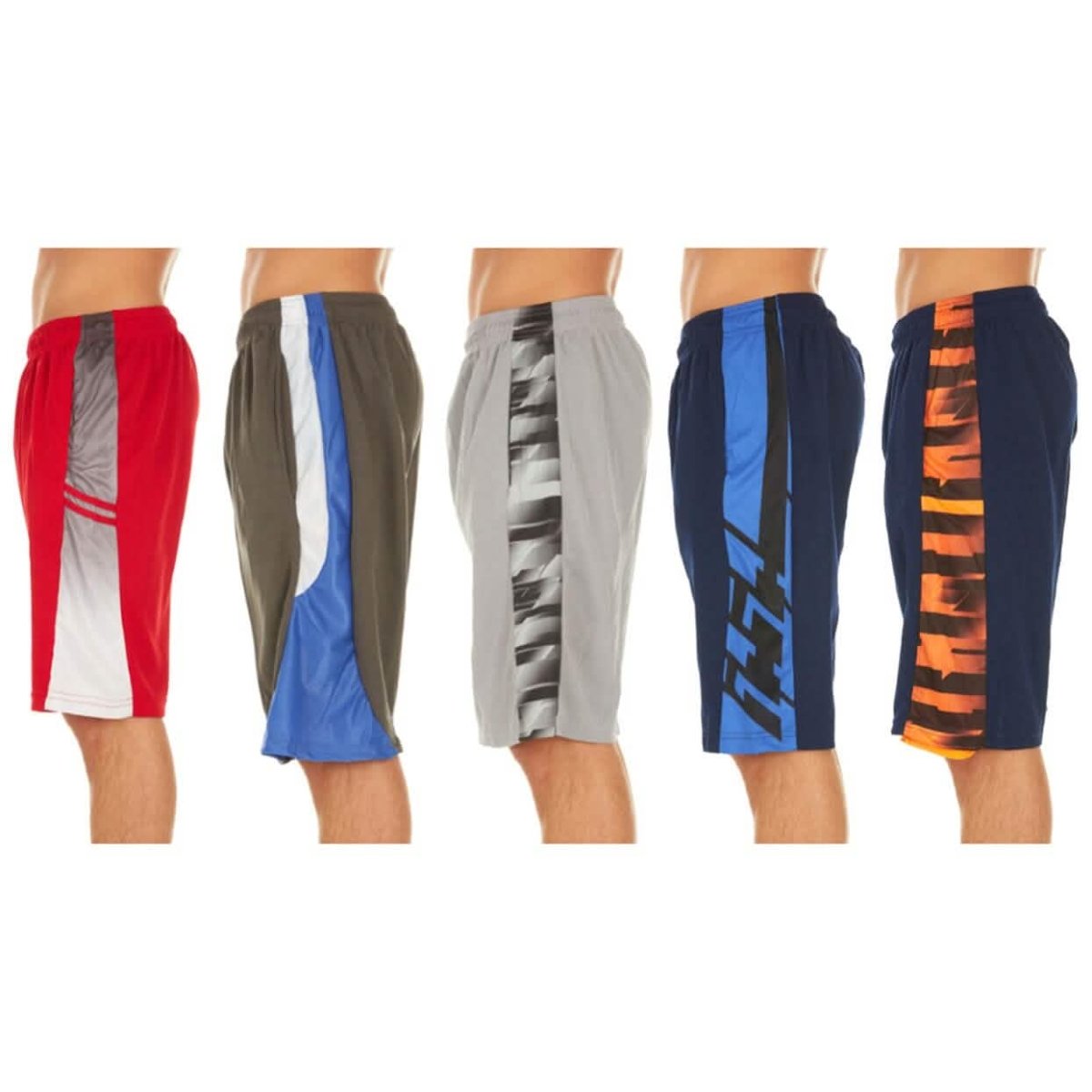 5-Pack: Men's Active Athletic Assorted Performance Shorts Men's Bottoms - Lazy Paper Club