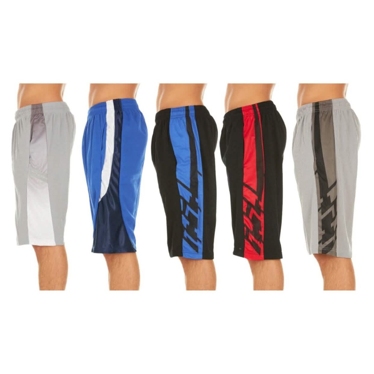 5-Pack: Men's Active Athletic Assorted Performance Shorts Men's Bottoms - Lazy Paper Club