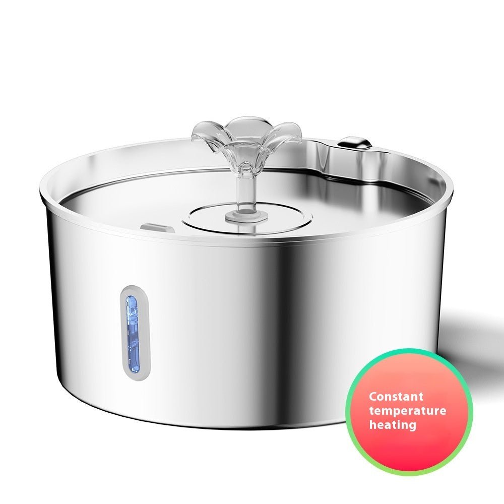 7L Stainless Steel Pet Water Dispenser Automatic Heating Dogs And Cats Water Feeder 0 - Lazy Paper Club