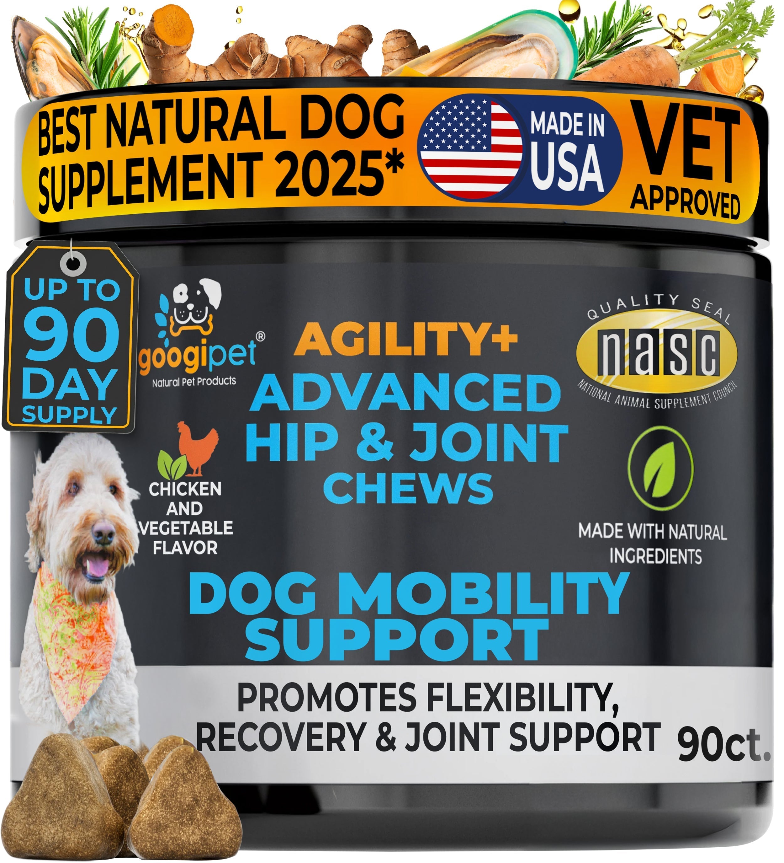 Agility+ Advanced Hip and Joint Chews for Dogs - Lazy Paper Club