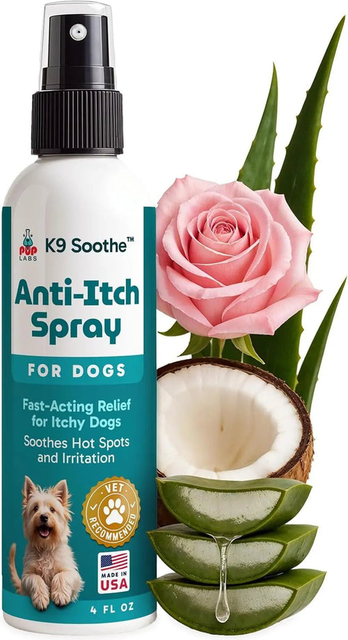 Anti-Itch Pet Skincare Spray for Dogs –Aloe, Rose & Coconut Hot Spot Relief - Lazy Paper Club