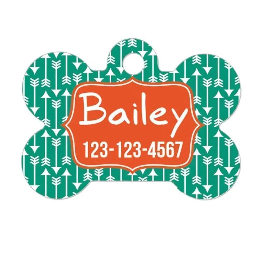 Arrow Dog Name Tag - Dog Id Tag - Dog Collar Name Tag Pets - Lazy Paper Club