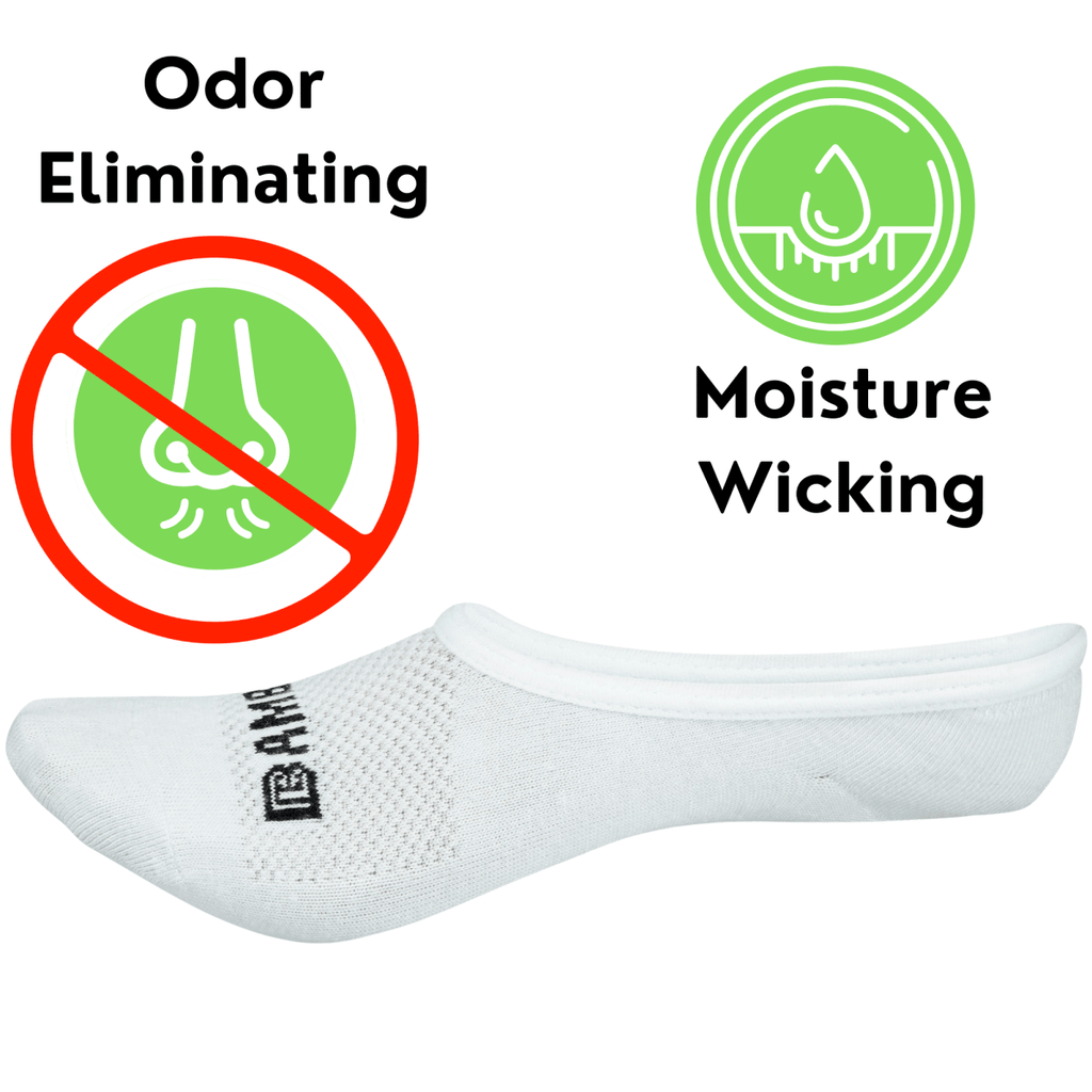 Odor-Eliminating Bamboo Sports No Show Socks - 4 Pairs - #Lazy Paper Club#
