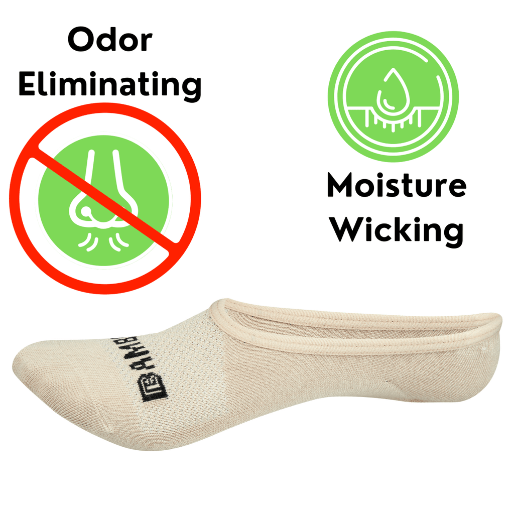 Odor-Eliminating Bamboo Sports No Show Socks - 4 Pairs - #Lazy Paper Club#