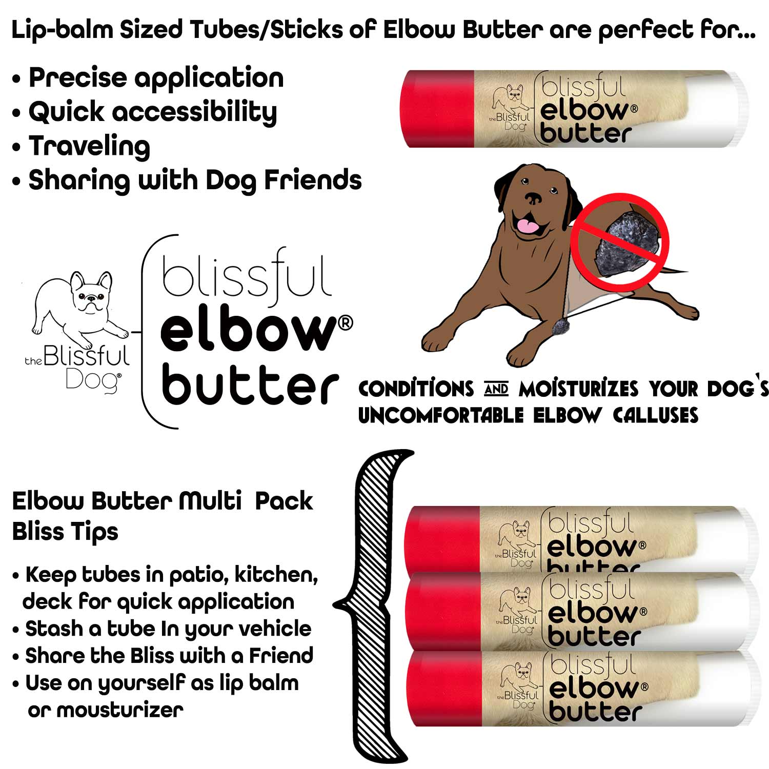 Blissful Elbow® Butter Conditions Your Dog's Elbow Calluses ELBOW BUTTER - Lazy Paper Club