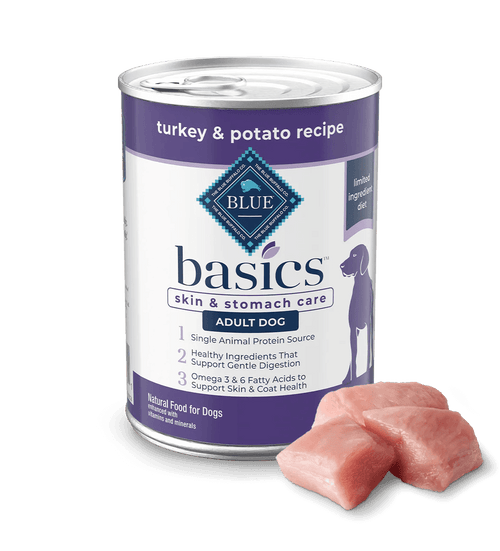 Blue Buffalo Basics Adult Grain-Free Turkey & Potato, Limited Ingredient Diet Wet Dog Food (12.5oz) - #Lazy Paper Club#