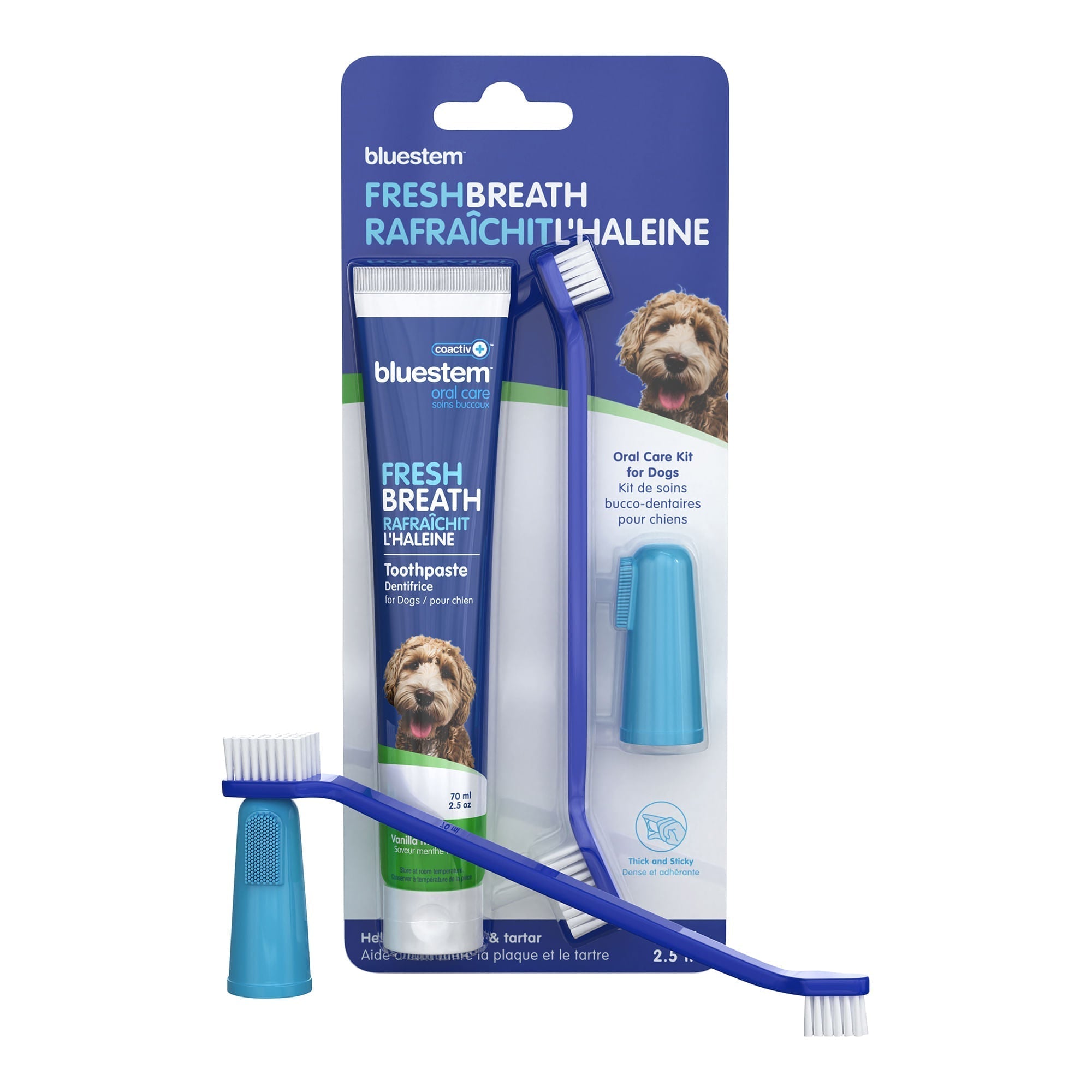 bluestem coactiv+ Oral Dental Kit for Dogs and Cats – Toothpaste, Toothbrush & Finger Brush Animal Health & Wellness > Oral Care - Lazy Paper Club