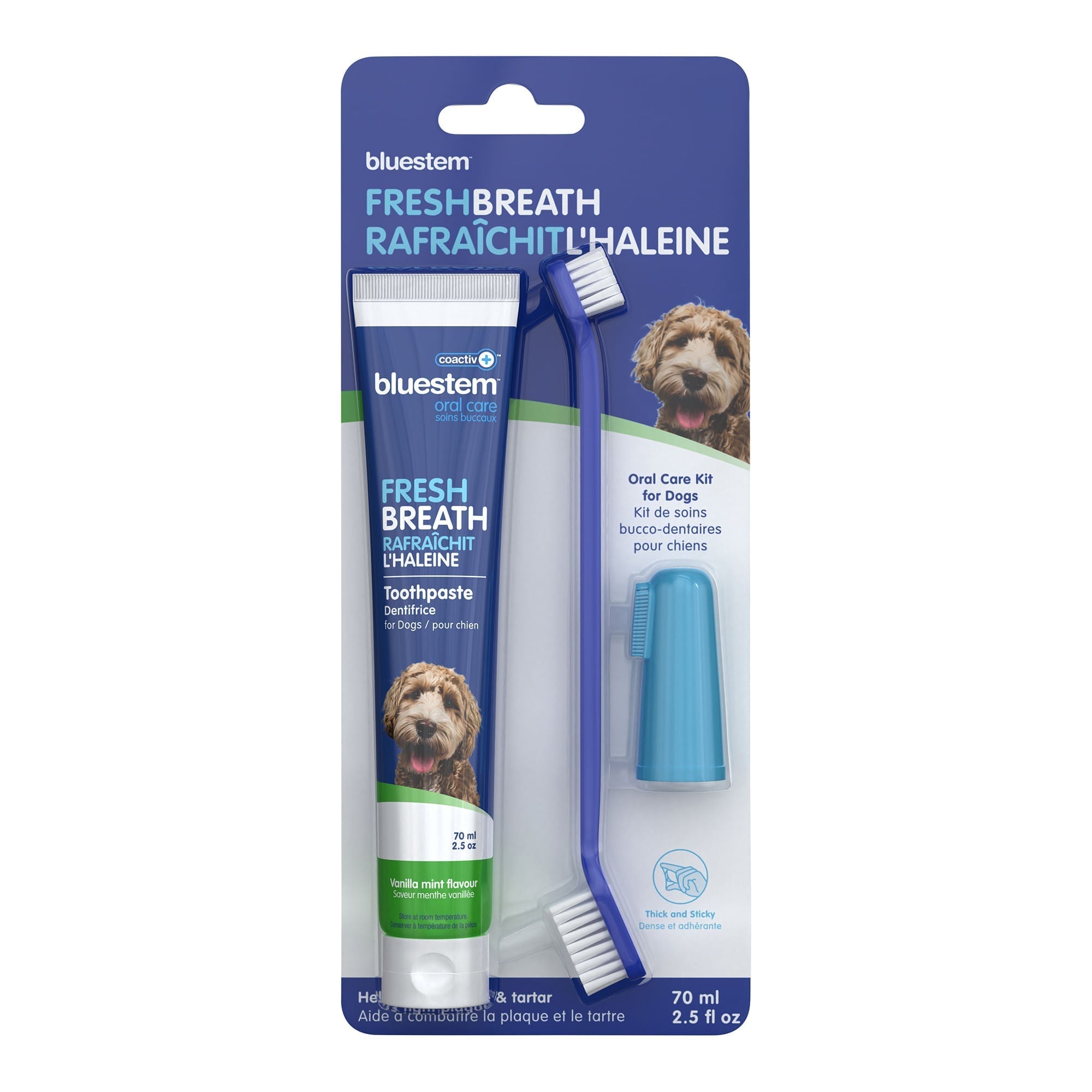 bluestem coactiv+ Oral Dental Kit for Dogs and Cats – Toothpaste, Toothbrush & Finger Brush Animal Health & Wellness > Oral Care - Lazy Paper Club