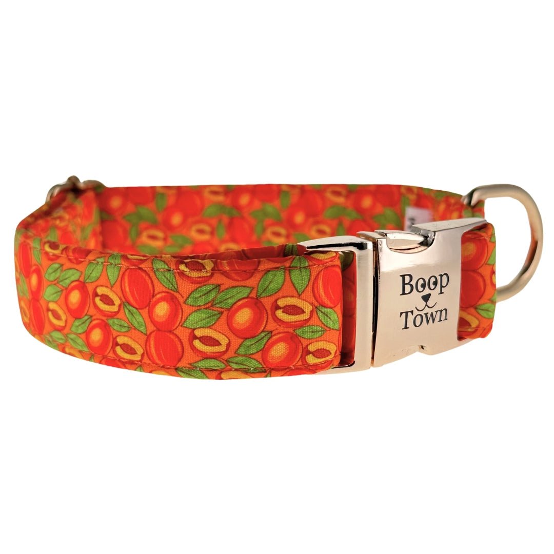 Boop Town Soft Cotton Dog Collar - Anti-Hair Matting & Durable Nylon Core - Quick Release Metal Buckle - Adjustable for Small Medium Large XL Dogs - Gold Tone Hardware - Lazy Paper Club