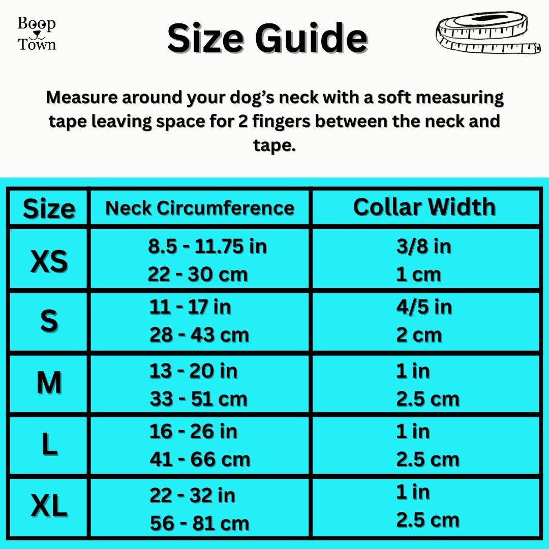 Boop Town Soft Cotton Dog Collar - Anti-Hair Matting & Durable Nylon Core - Quick Release Metal Buckle - Adjustable for Small Medium Large XL Dogs - Gold Tone Hardware - Lazy Paper Club