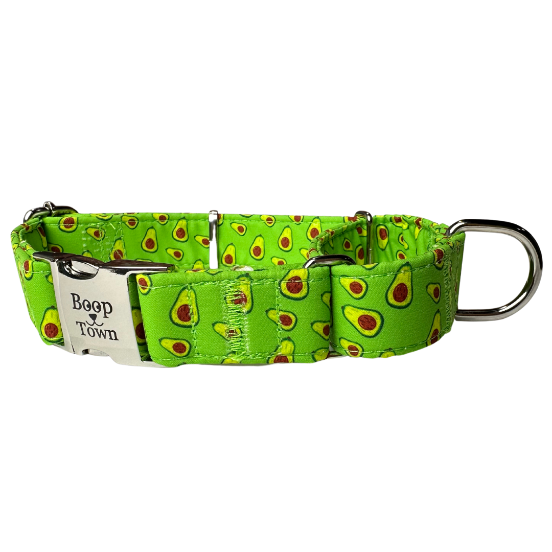 Boop Town Soft Cotton Dog Collar - Anti-Hair Matting & Durable Nylon Core - Quick Release Metal Buckle - Adjustable for Small Medium Large XL Dogs - Gold Tone Hardware - Lazy Paper Club