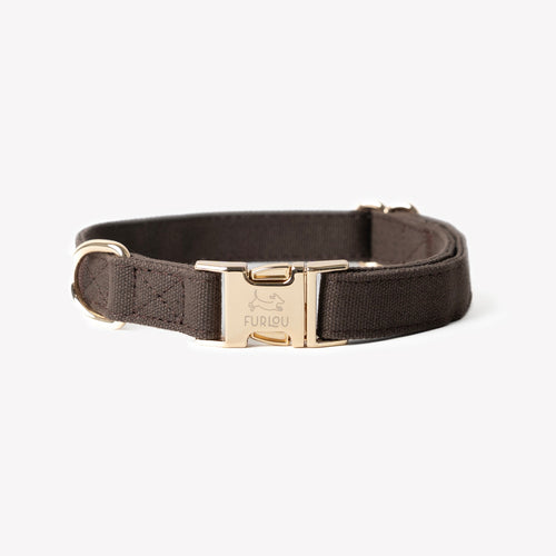 'Brown' - Canvas Dog Collar Canvas Collar - Lazy Paper Club