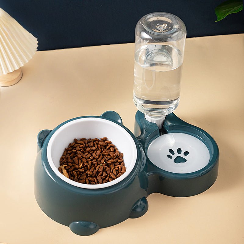Cat Food And Water Bowl Set - 16 Degree Tilted Dog Dish With Water Dispenser Removable Pet Feeder Bowl Dog Drinking And Eating Bowl Detachable Pet Feeder Bowl For Cats And Dogs 4 - Lazy Paper Club
