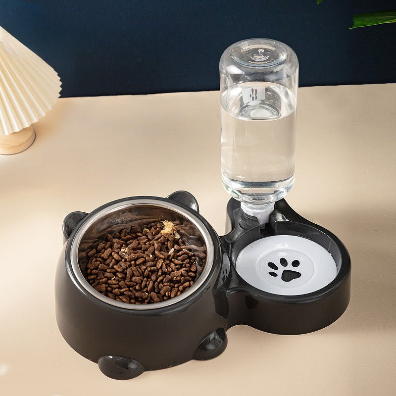 Cat Food And Water Bowl Set - 16 Degree Tilted Dog Dish With Water Dispenser Removable Pet Feeder Bowl Dog Drinking And Eating Bowl Detachable Pet Feeder Bowl For Cats And Dogs 4 - Lazy Paper Club