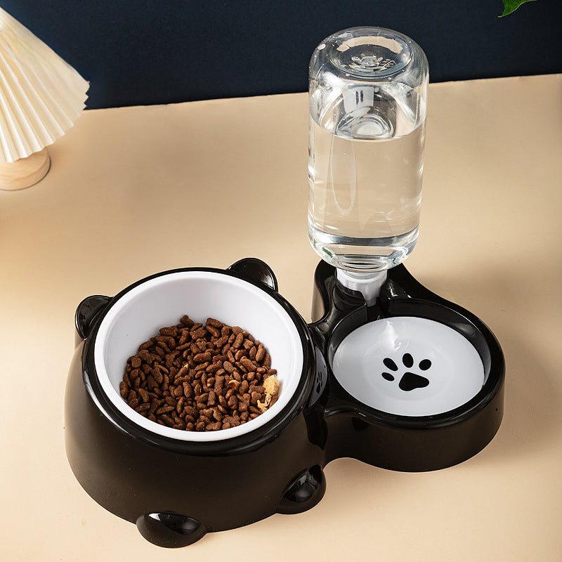 Cat Food And Water Bowl Set - 16 Degree Tilted Dog Dish With Water Dispenser Removable Pet Feeder Bowl Dog Drinking And Eating Bowl Detachable Pet Feeder Bowl For Cats And Dogs 4 - Lazy Paper Club