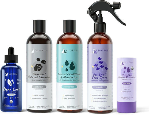 Charcoal Dog Grooming Bundle Natural Shampoo Conditioner Skin Coat Care - Lazy Paper Club