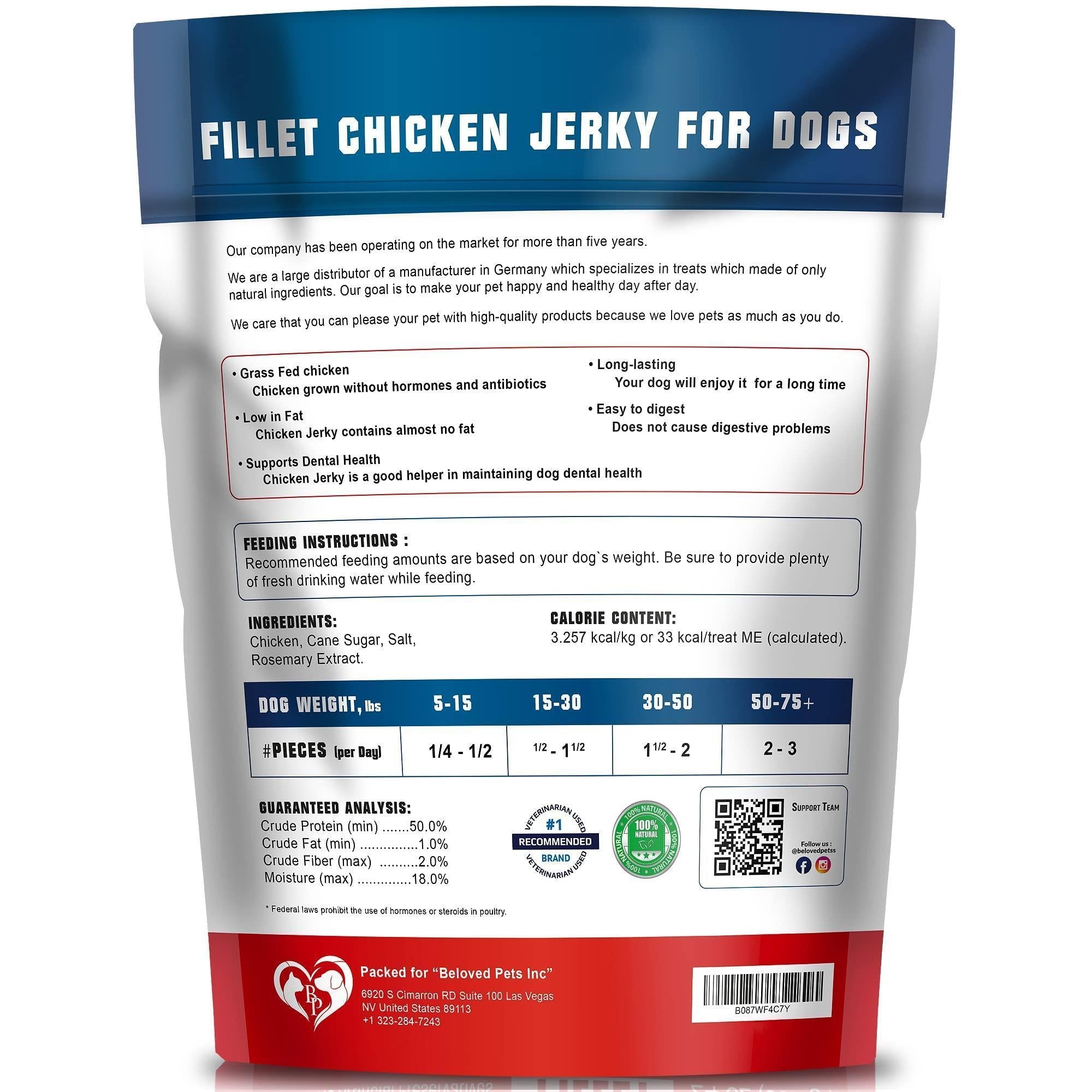 Chicken Jerky Dog Treats 1.5 lb Human-Grade Grain-Free Dried Strips Dog Chews & Treats - #Lazy Paper Club#