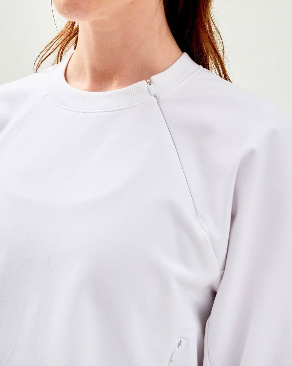 City Zip Crop Crewneck Sweatshirt - Lazy Paper Club