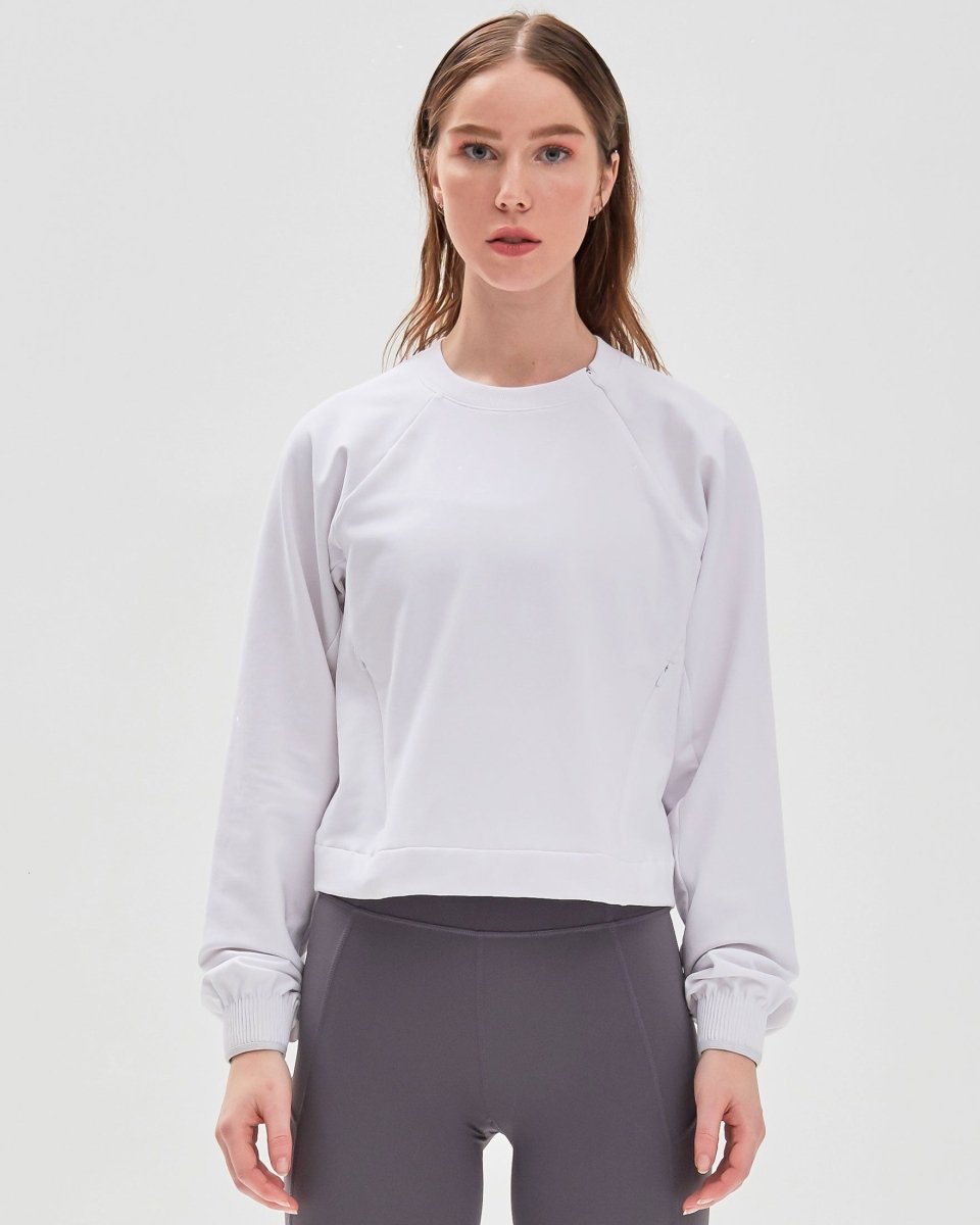 City Zip Crop Crewneck Sweatshirt - Lazy Paper Club
