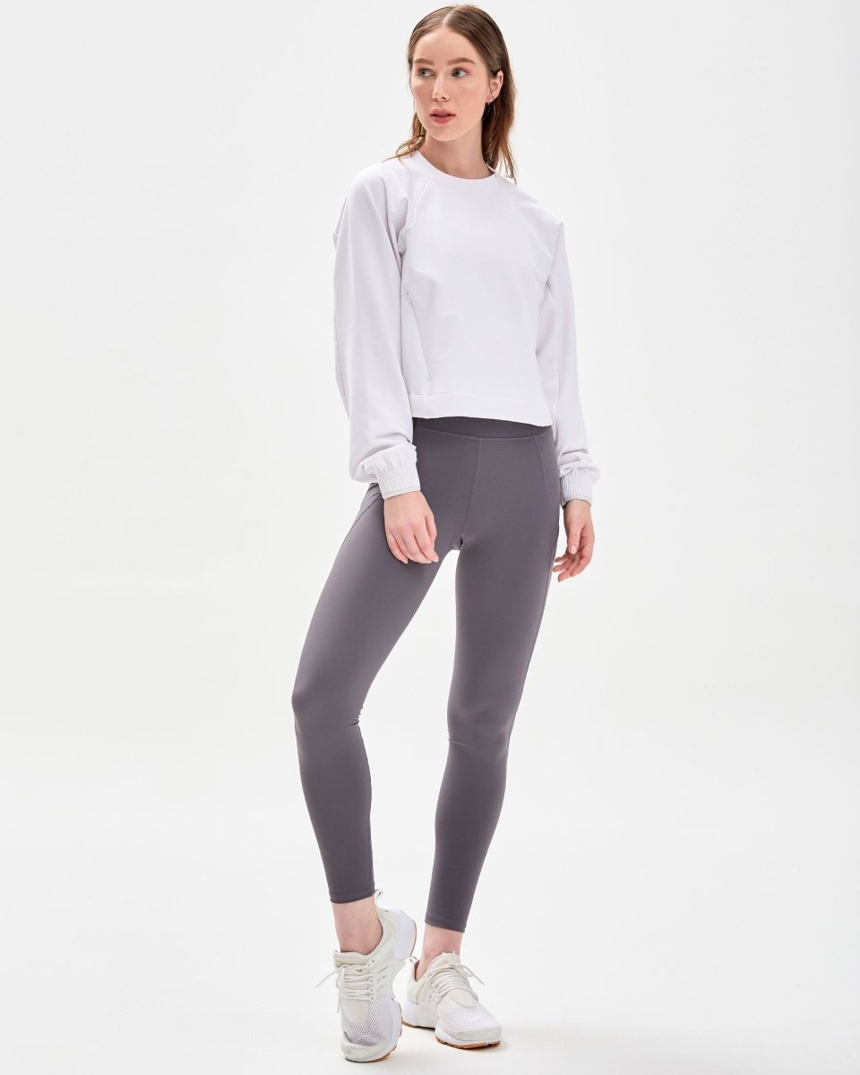 City Zip Crop Crewneck Sweatshirt - Lazy Paper Club