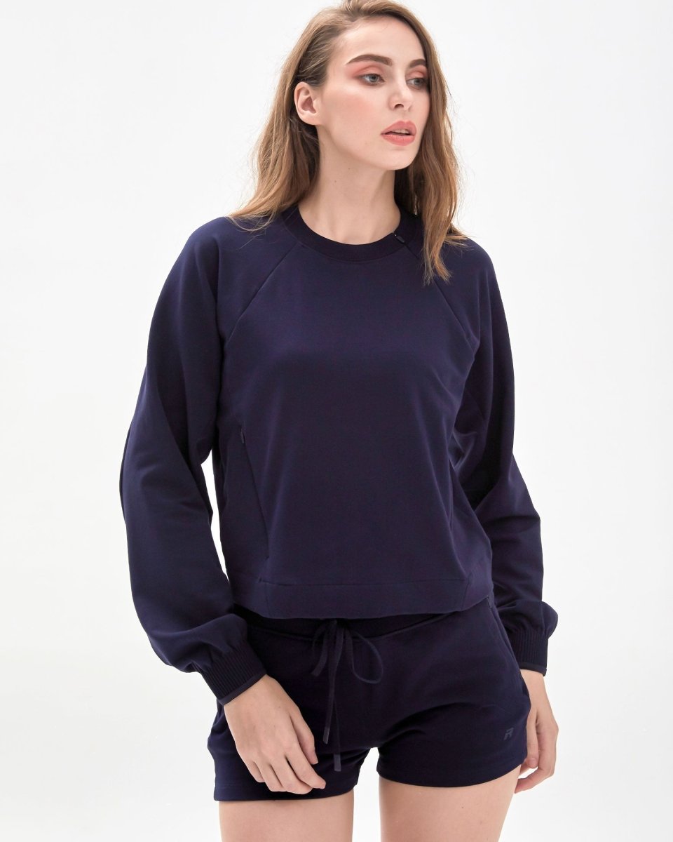 City Zip Crop Crewneck Sweatshirt - Lazy Paper Club