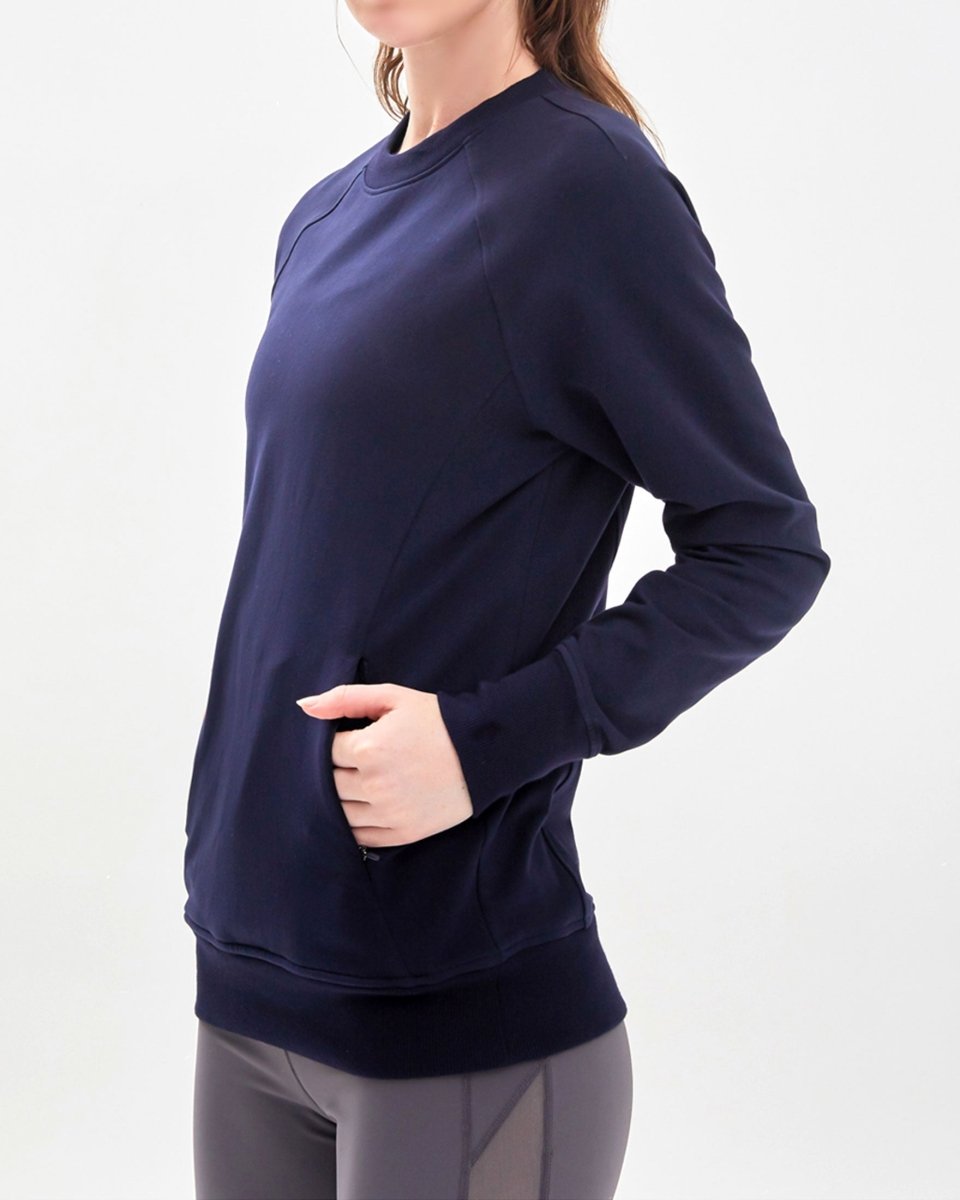 City Zip Slim Crewneck Sweatshirt - Lazy Paper Club